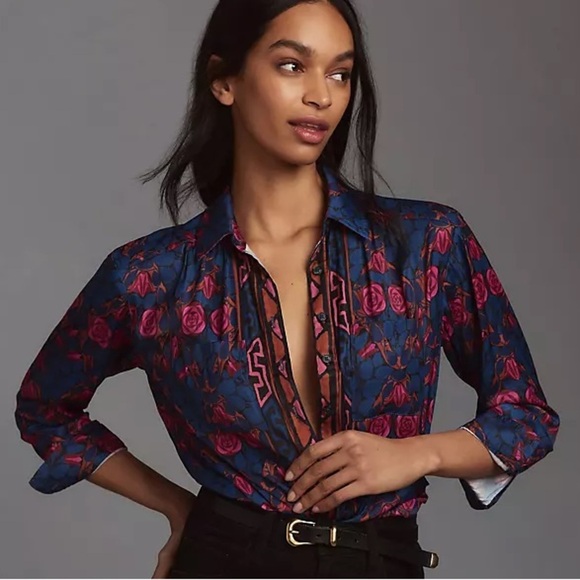 ANTHROPOLOGIE Relaxed Buttondown Blouse - Picture 1 of 6